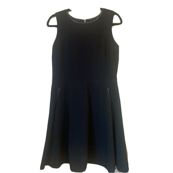 Ann Taylor LOFT Black Rayon Fit & Flare Dress Sz 6 - Picture 1 of 7